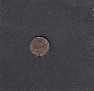 Beschrijving: 1/2 Cent WILLEM III  